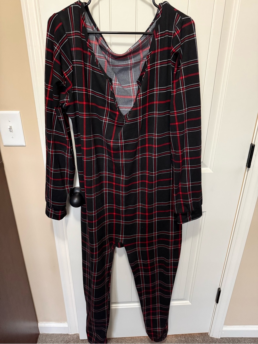 Black & Red Plaid Onesie Jumpsuit
